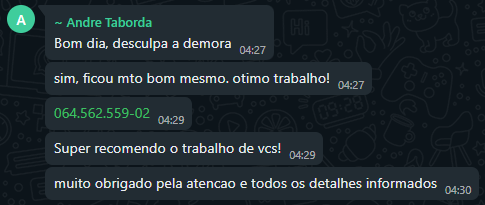 Andre Taborda - Feedback WhatsApp